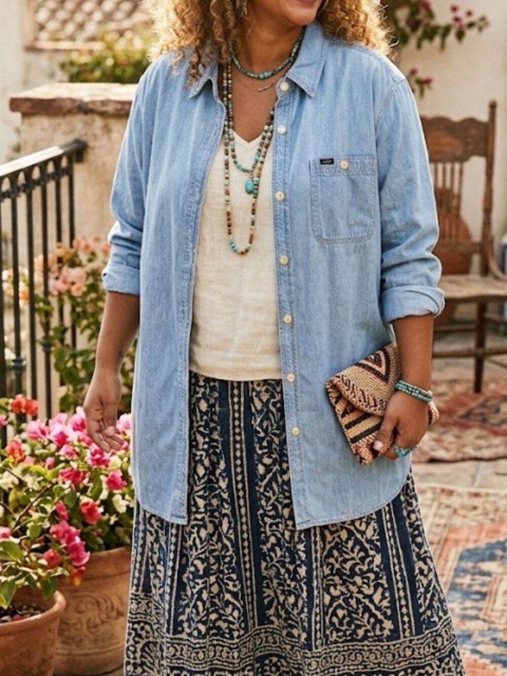 Lee Oversized Denim Chambray Shirt XL Boyfriend Fit Shirtdress Length